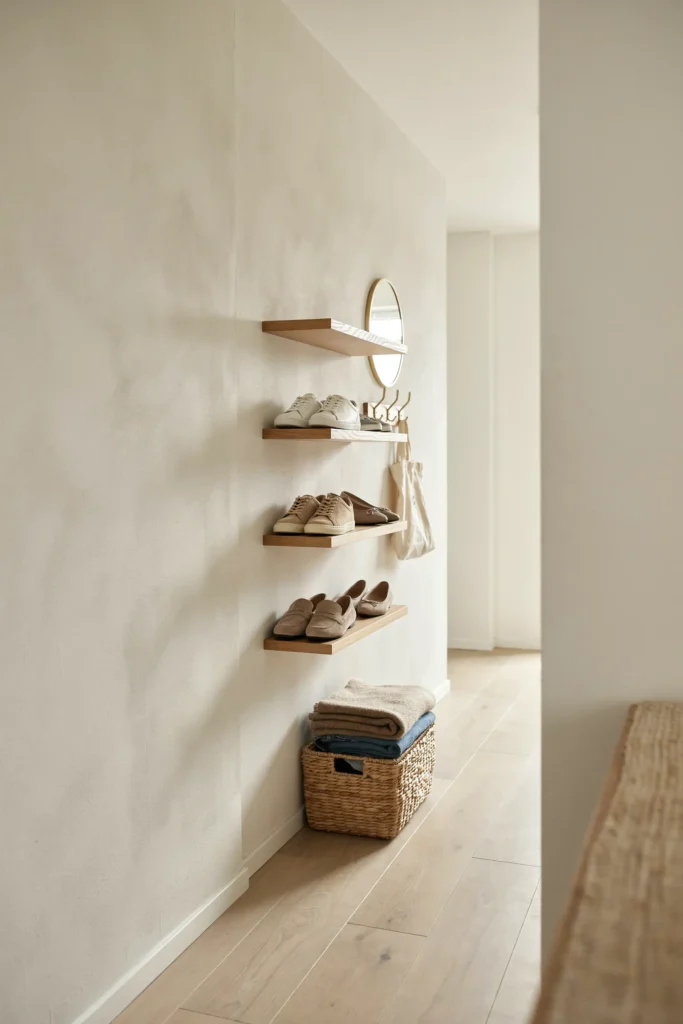 23 Narrow Entryway Ideas for Small Spaces You'll Love 11 Wall-Mounted Shoe Rack