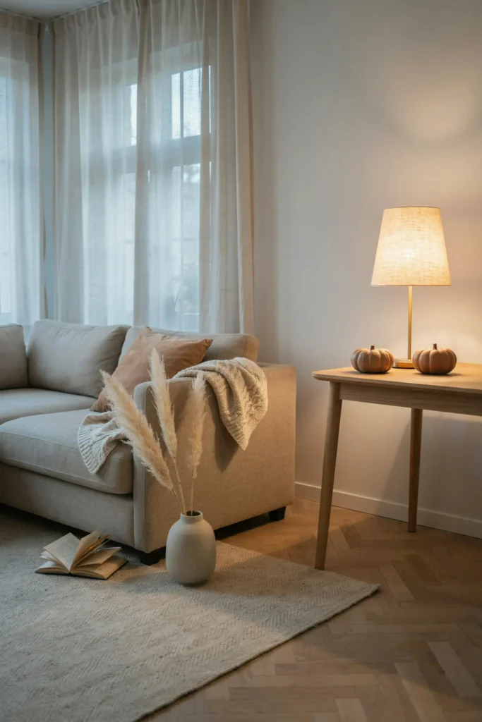 21 Minimalist Fall Decorations for a Calm 2026 Look 12 Warm Ambient Lighting