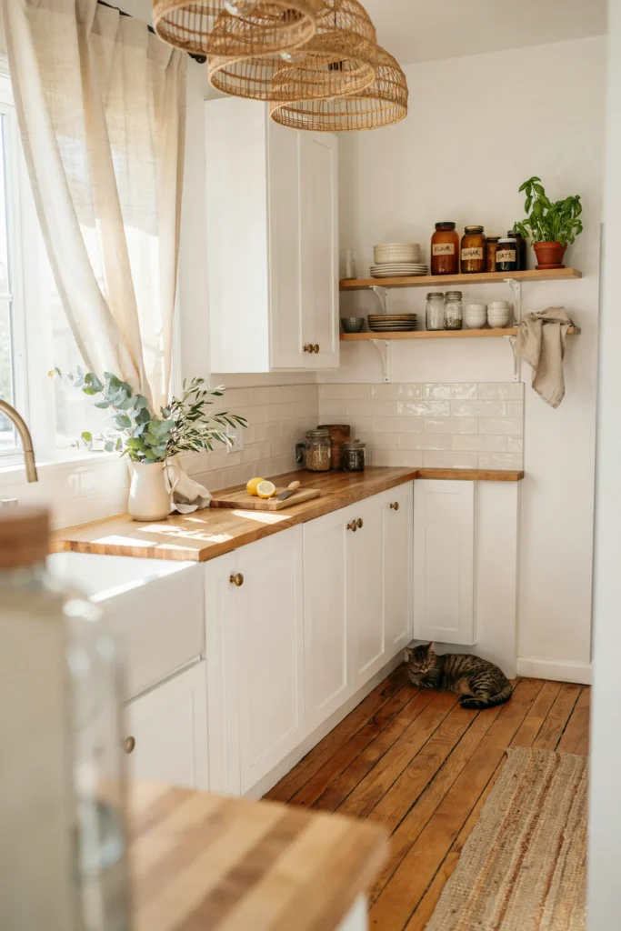 22 Farmhouse Kitchen Design Ideas for Warm, Cozy Charm 2 White Shaker Cabinets