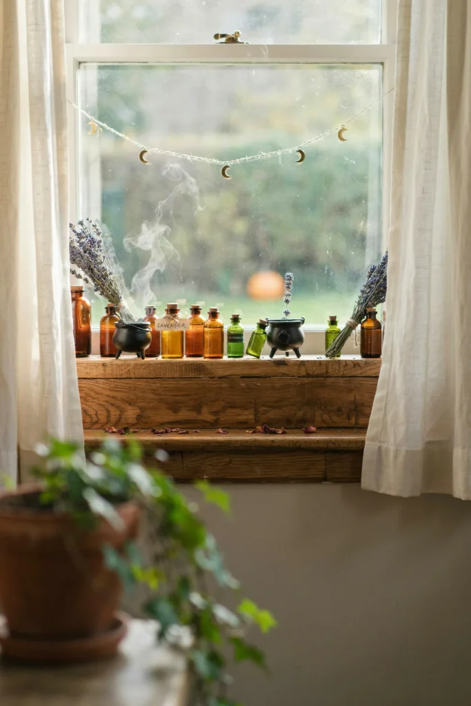 Witchy Window Potion Display