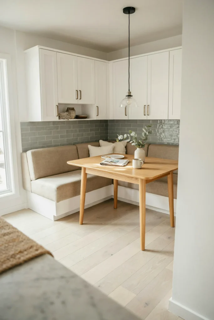 22 Small Kitchen Banquette Seating Ideas Worth Stealing 13 Wraparound L-Shaped Seating